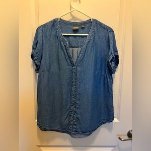 Denim button down blouse